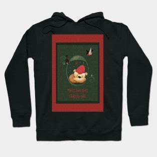 Miss you this Christmas. Sad Teddy bear missing his friend at Christmas. Hoodie